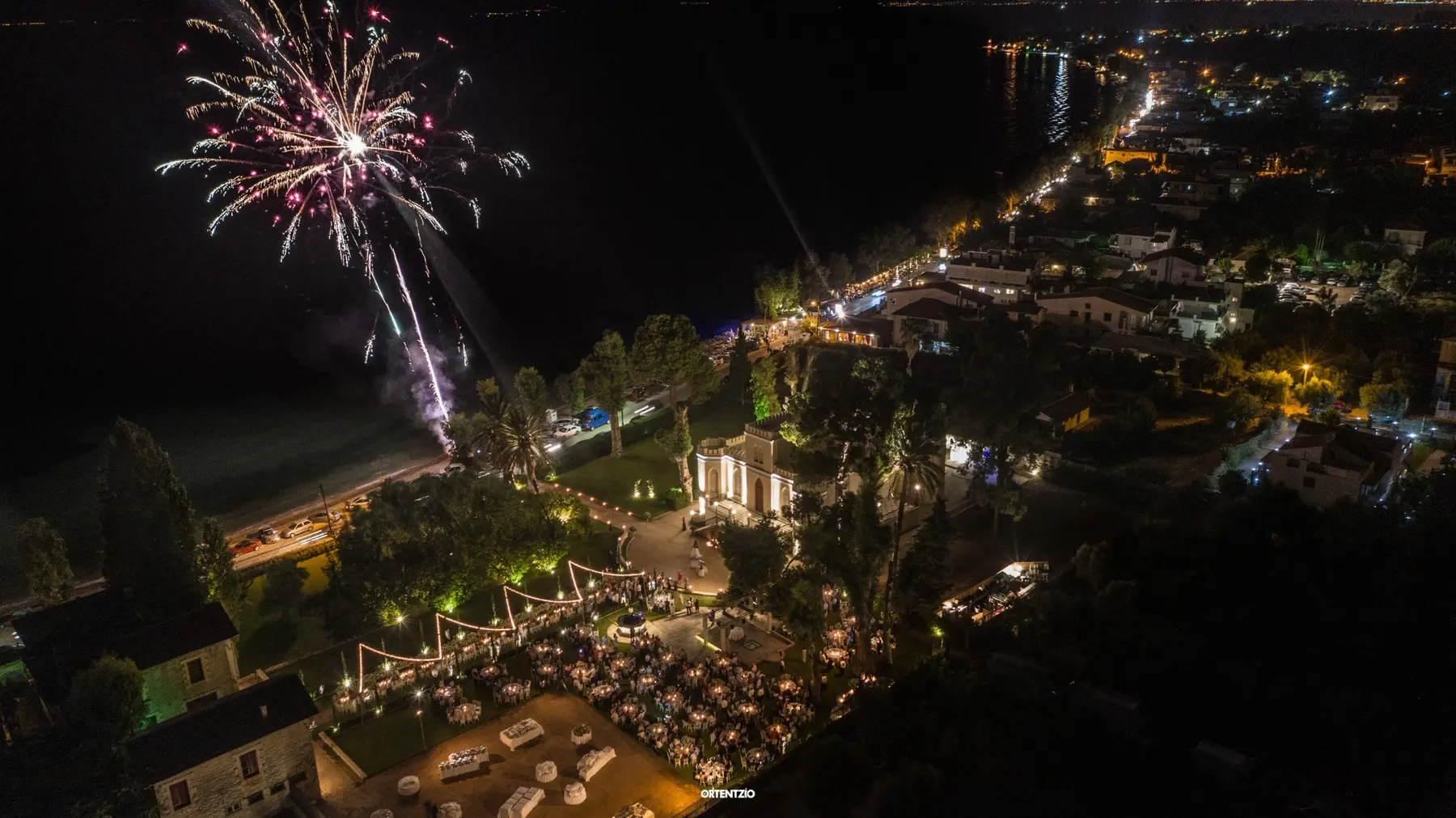 Aerial wedding photography by Christos Ortentzio