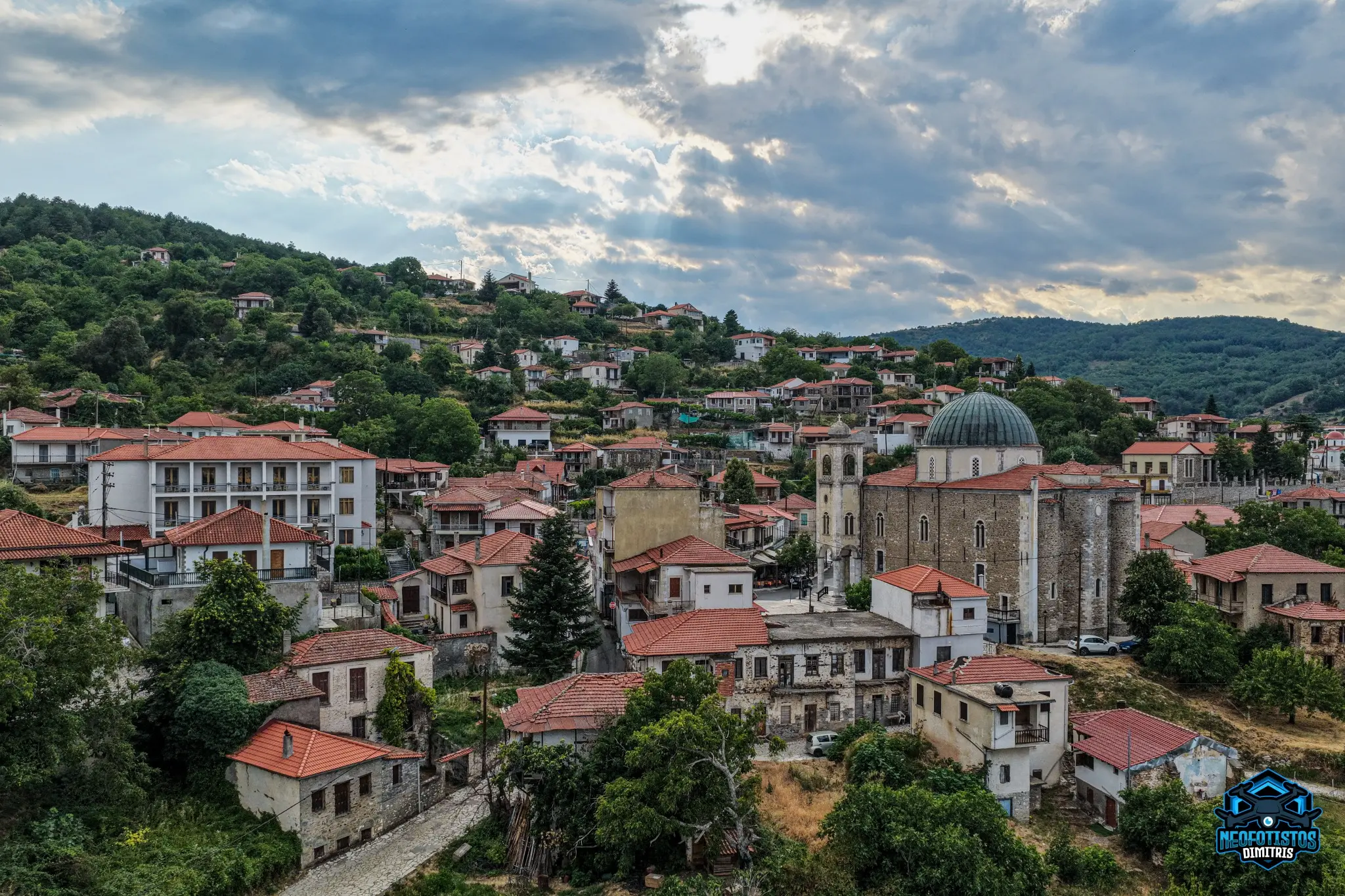 Aerial location photography from a wedding project in a traditional town by Dimitris Neofotistos